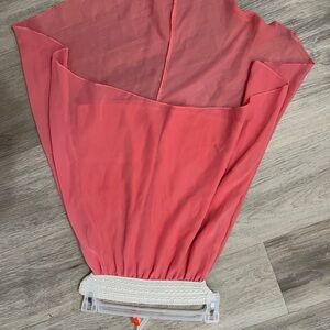 Coral Sheer Skirt with Elastic Waistband